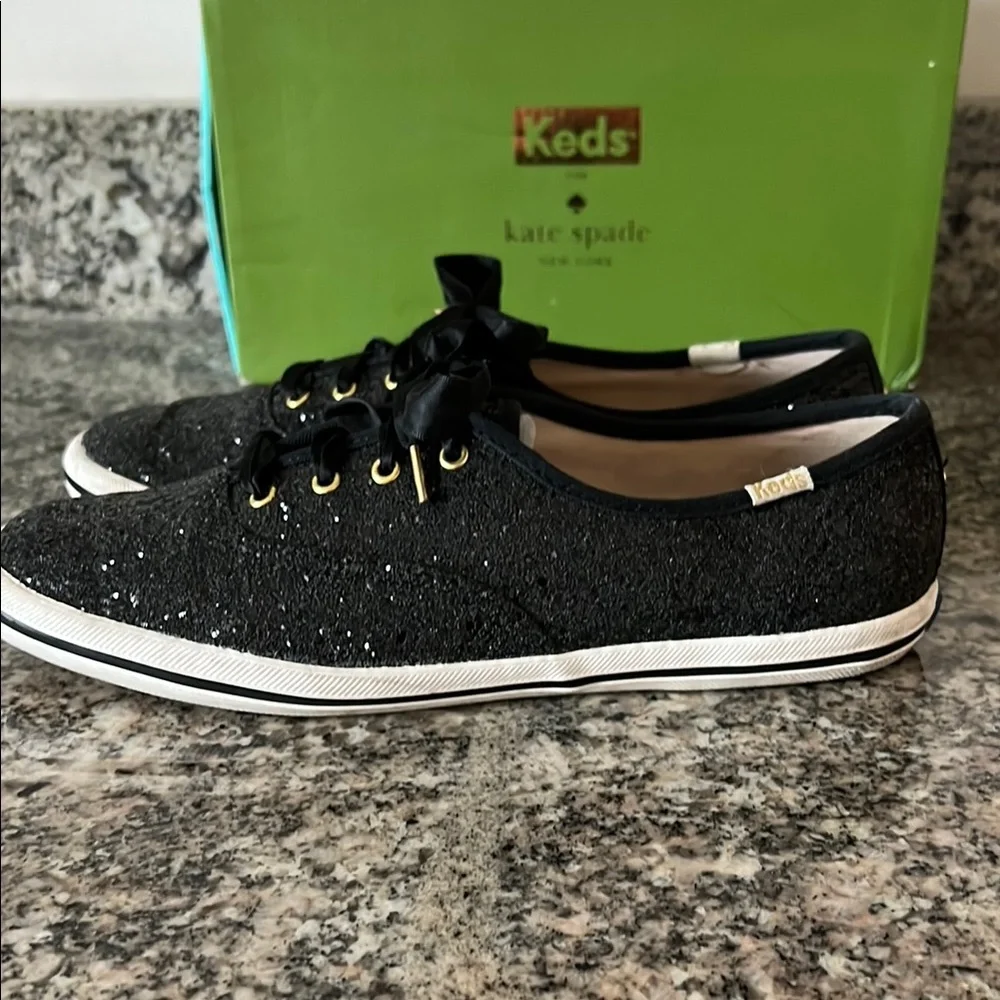 Kate Spade x Keds Black Sparkle Sneakers